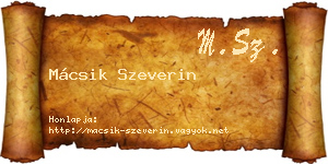 Mácsik Szeverin névjegykártya